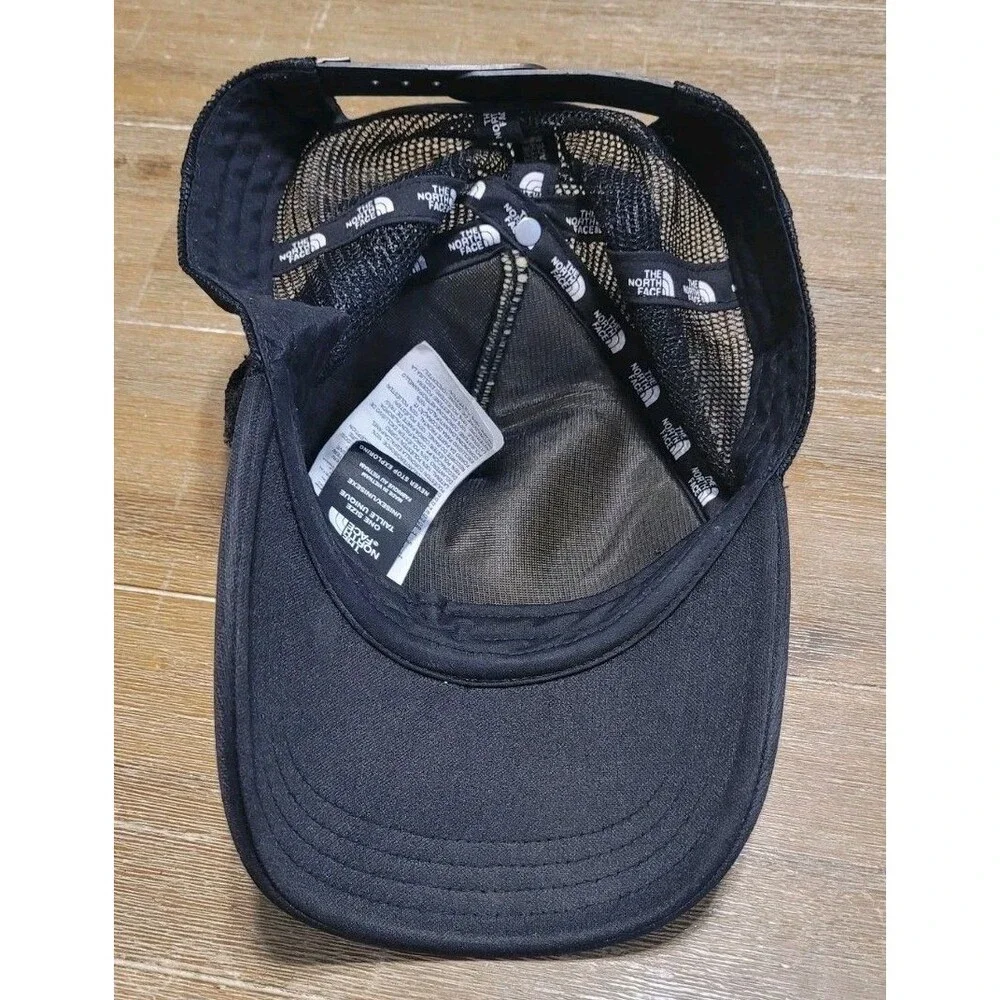 The North Face Black Trucker Hat - White TNF LOGO Snapback Cap Hiking Outdoors